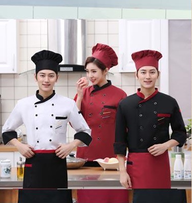 C6203004 เสื้อเชฟ เสื้อพ่อครัว เสื้อแม่ครัว เสื้อพนักงานทำอาหาร เสื้อกุ๊ก แขนยาว C6203004 สีภาพ M-3XL