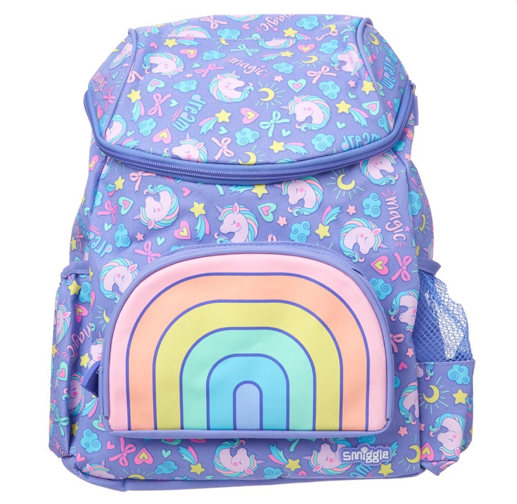 กระเป๋าเป้สะพายหลังพร้อมฮู้ดกันฝนสำหรับเด็ก Smiggle Hoodie Junior Backpack (Lilac)