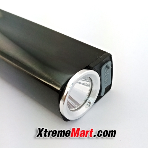 ไฟฉายพกพา Multifunction flashlight พร้อมโคมไฟด้านข้างและเสียง Alarm แสงขาว ชาร์จ USB เป็น Power bank ในตัว(สีดำ)