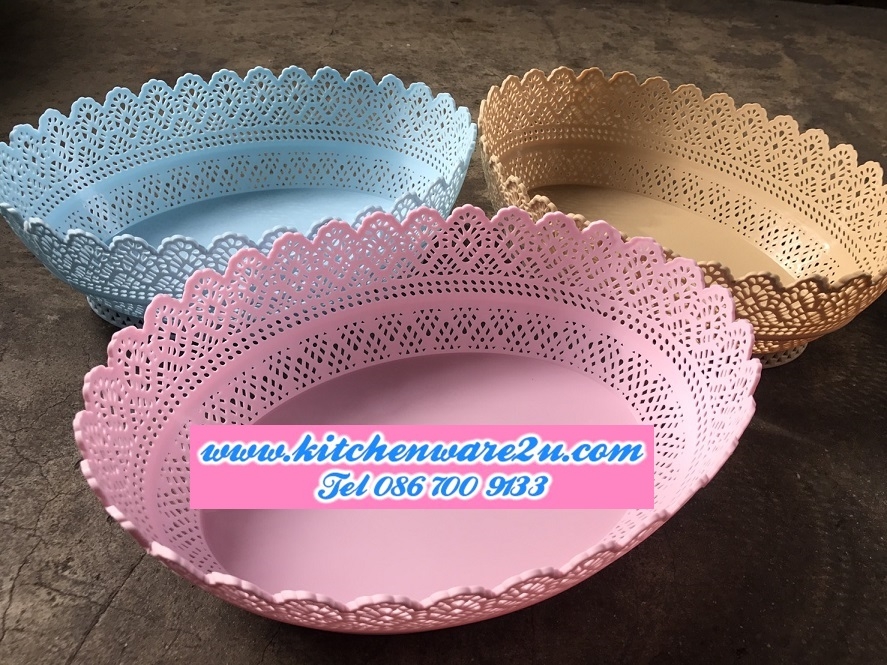 P10327 ตะแกรงวงรี (28*22*10 cm) ลายฉลุ สวยงาม ขายดี No.PR-193 (ราคาส่งต่อ 1 โหล: 12 ใบ:ขายส่งทุกอย่าง 20 บาท)