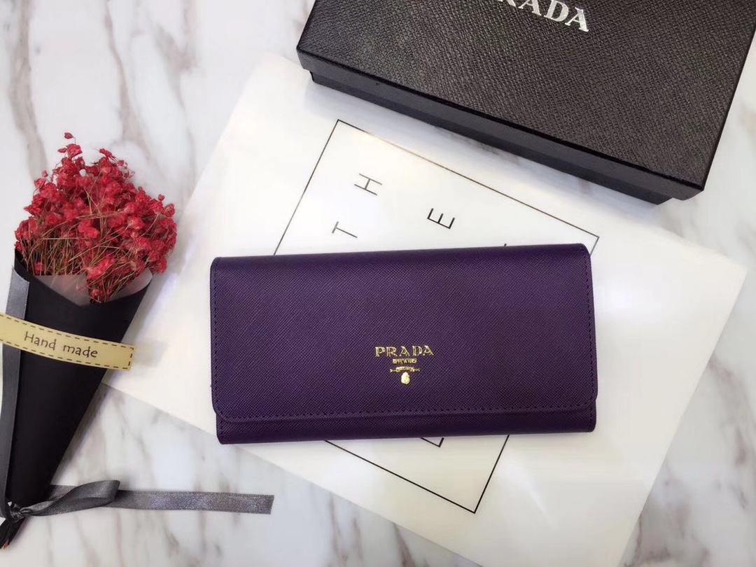 กระเป๋าสตางค์ pd saffiano wallet 3 พับ สีม่วง น้ำตาล ดำ ชมพูบาน เย็นชมพูอ่อน ชมพู แดง