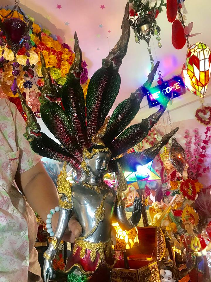 รูปหล่อพญานาคราช ท่านปู่นาคา ปู่ศรีสุทโธ 7เศียร นาคปรกพญานาค7ตน เนื้อโลหะเงินยวง (ขายปลีก ขายส่ง ราคาตามจำนวน)