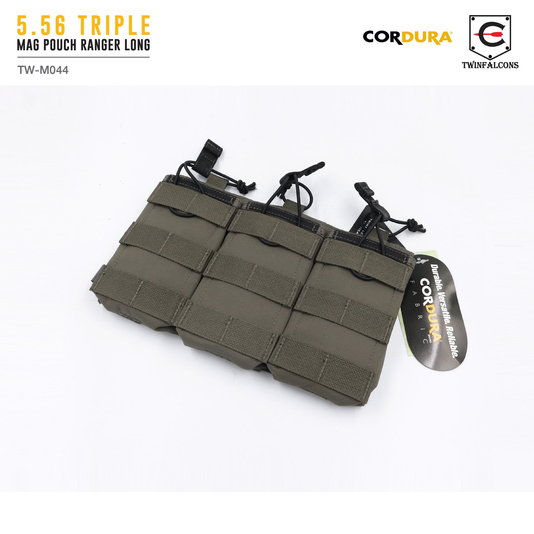 ซองแม็กกาซีน 5.56 Triple Mag Pouch Ranger Long ( Twinfalcons ) [ TW-M044 ] (K0730)