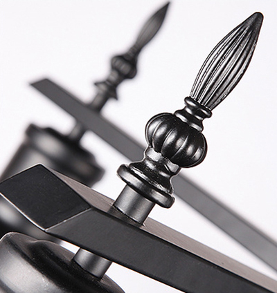 โคมไฟแขวนเพดานเหล็กดัดครอบแก้ว แบบ 5 ดวง สีดำ [MY149]