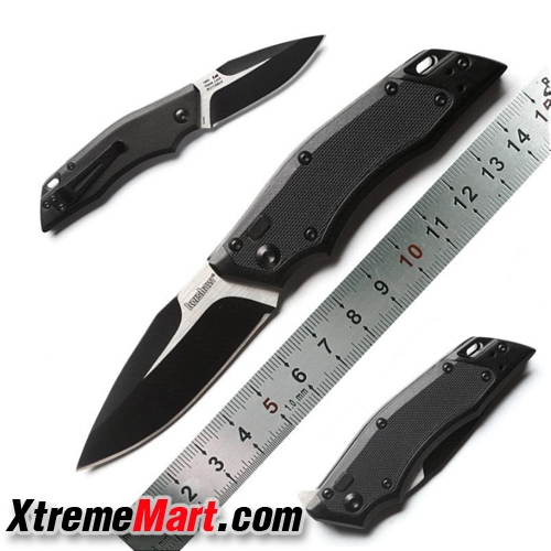 มีดพับ Kershaw 1905 Hawk Lock Drop Point Blade Black Aluminum Folding Knife