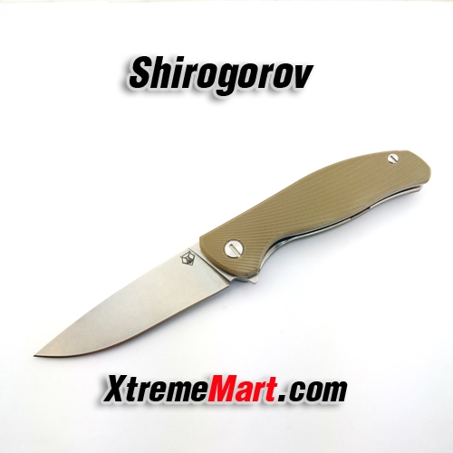 มีดพับ Shirogorov ด้ามสีกากี (Cronidur 30EVO) Tactical Folding Knife Black G10 Handle