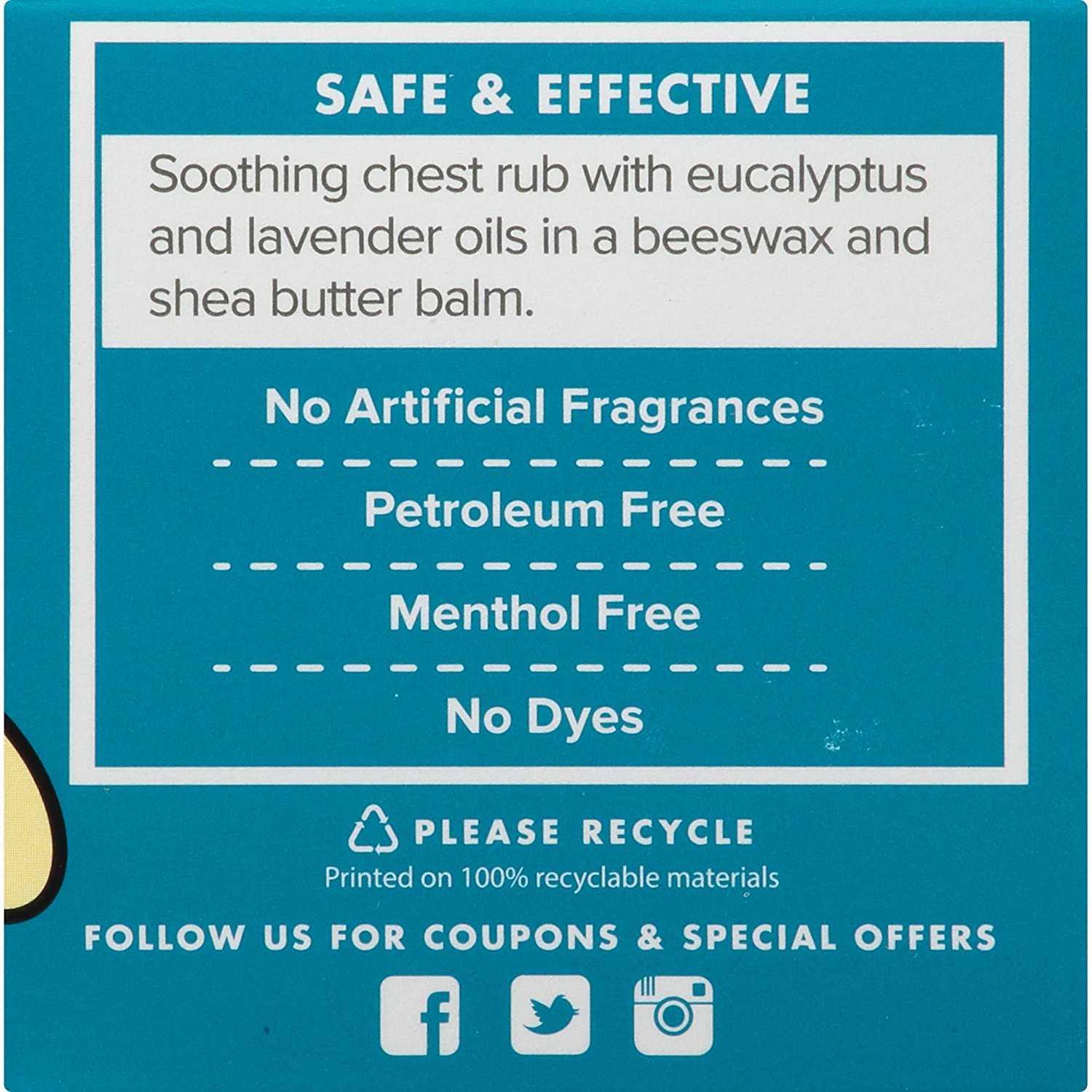 บาล์มขี้ผึ้งจากธรรมชาติสำหรับทารกและเด็กเล็ก Zarbee's Naturals Baby Soothing Chest Rub