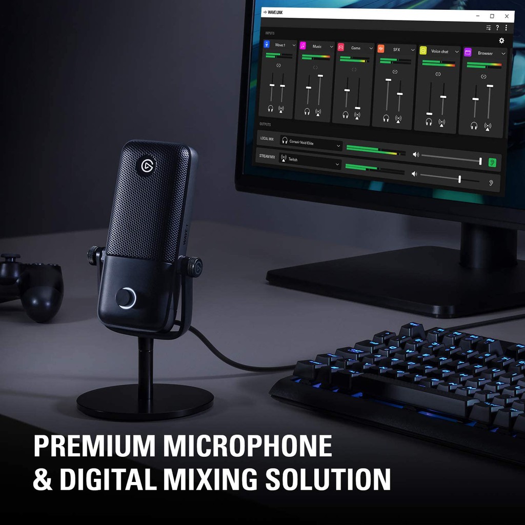 Microphone Streaming Elgato Wave:1, (ไมโครโฟนคอนเดนเซอร์) รับประกัน2ปี รับประกัน2ปี #ไมค์แคสเกม ไมค์อัดเสียง ไมค์ประชุม