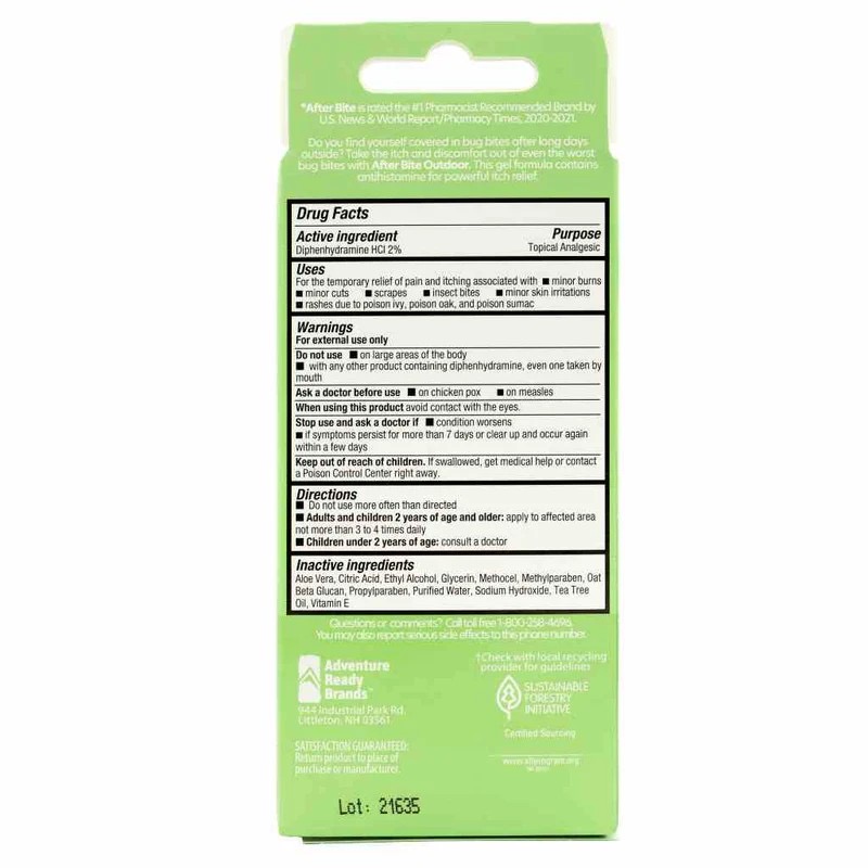 เจลบรรเทาอาการคันจากแมลงสัตว์กัดต่อย After Bite Outdoor Itch Relieving Gel