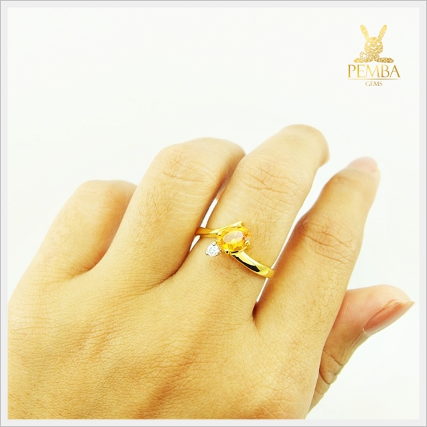 แหวนพลอยบุษราคัมแท้ สวยใสไฟดี สีน้ำทอง (สามารถสั่งทำได้ค่ะ)