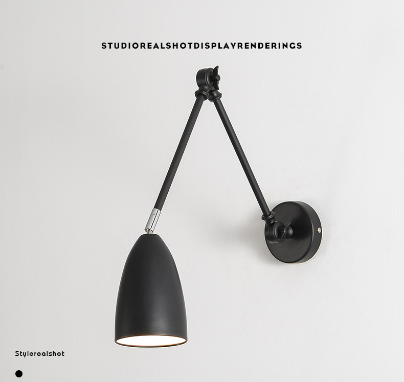 โคมไฟติดผนังภายในข้างเตียงห้องนอนแขนโยกหมุนได้ [LY-B02]