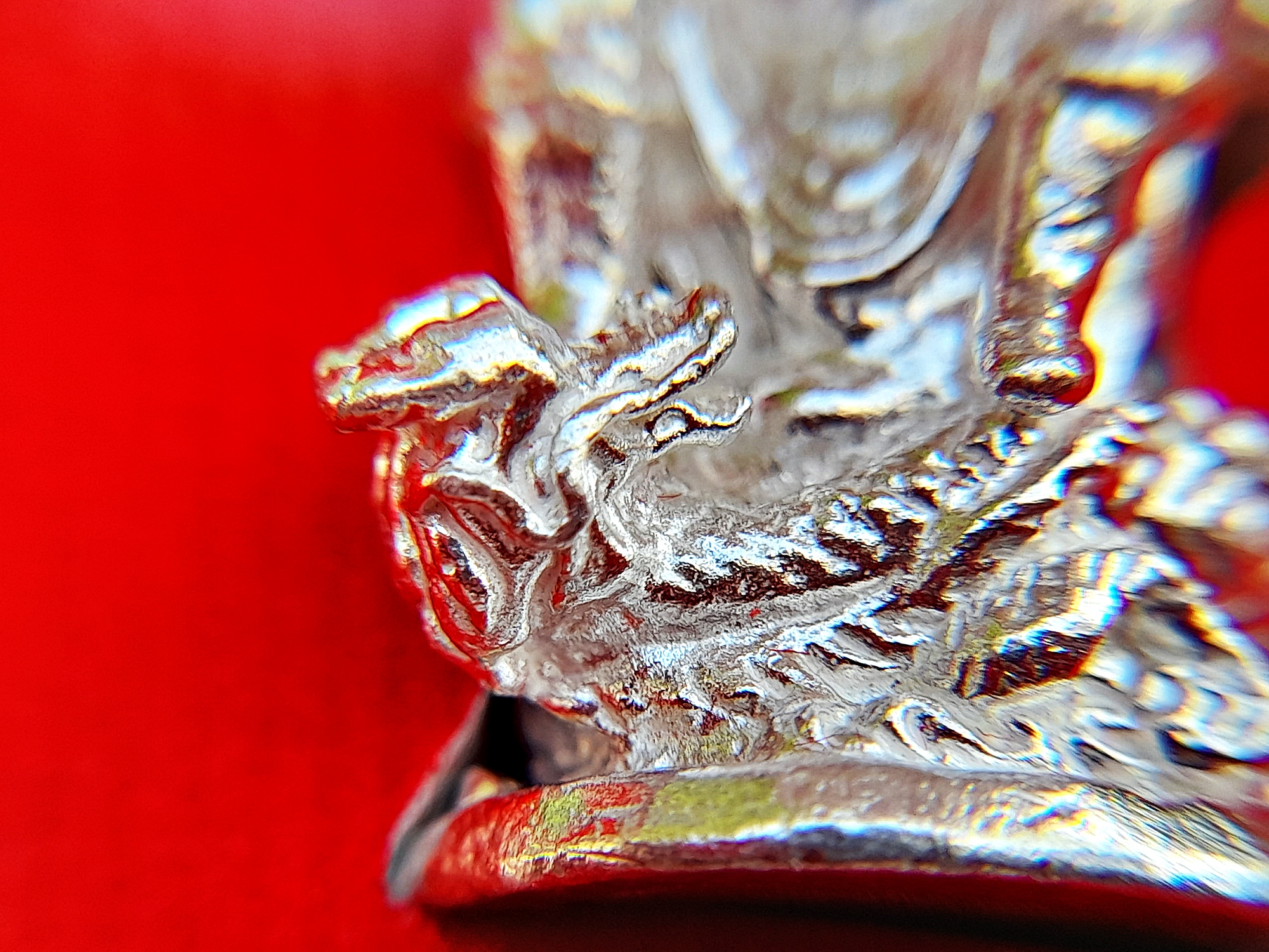 รูปหล่อ พระจี้กง นั่งมังกร เนื้อเงินแท้ (ขนาดพกพา) ปี2564(จัดสร้าง88องค์) #รับประกันแท้ - พระอาจารย์บ๊ะ วัดโพธิ์ลังกา พุทธาภิเษก ปลุกเสกเดี่ยว