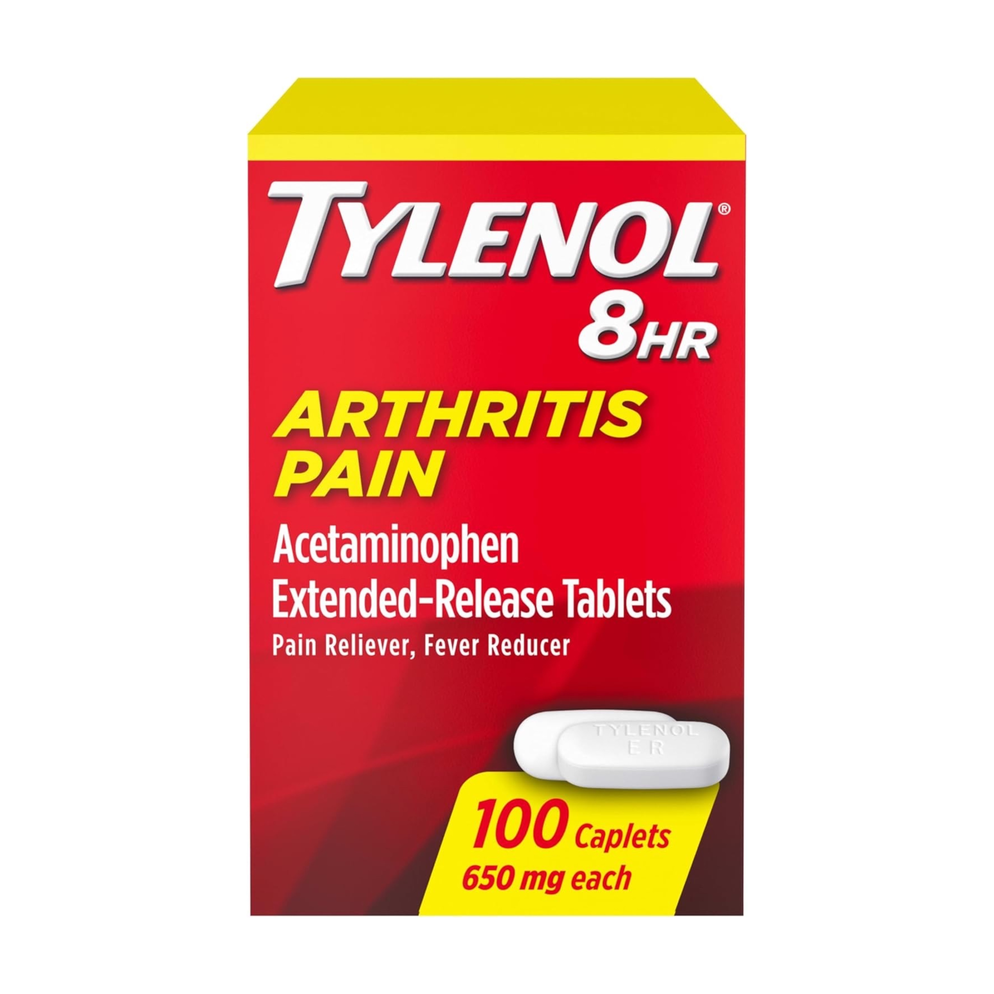 ยาบรรเทาอาการปวดจากข้อต่อ TYLENOL® 8HR Arthritis Pain Relief Extended-Release Tablets (100 Caplets)