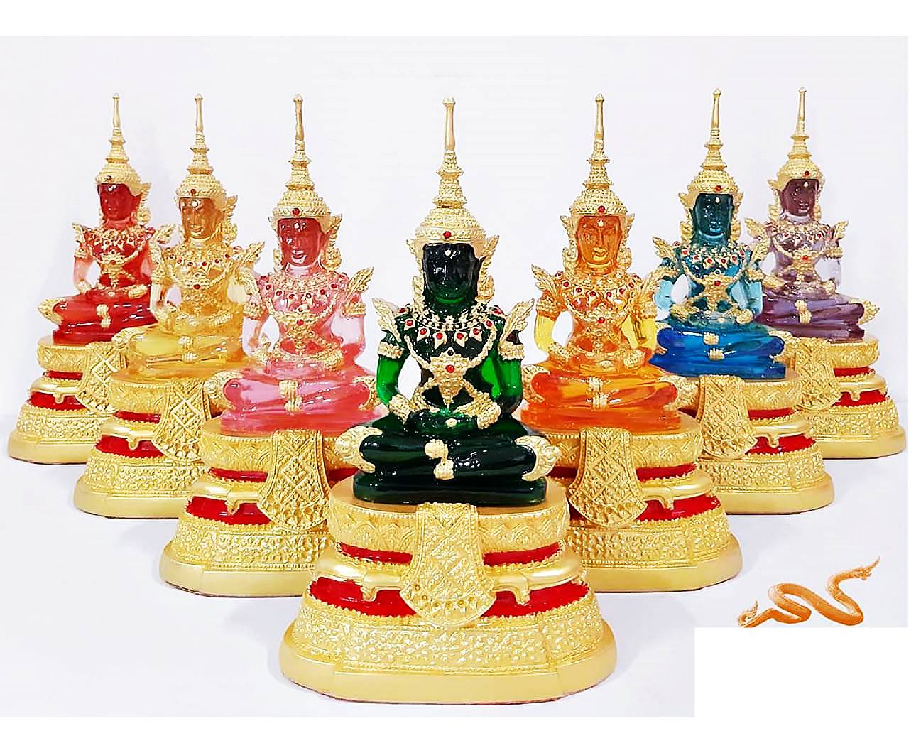 ุรูปหล่อ พระแก้วมรกต พระพุทธรูปปางทรงเครื่องจักพรรดิ์ (สีประจำวันเกิด) - (หน้าตัก5นิ้ว ฐาน7นิ้ว สูง11นิ้ว)