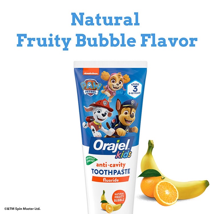 ยาสีฟันผสมฟลูออไรด์สำหรับเด็ก Orajel Kids Paw Patrol Anti-Cavity Fluoride Toothpaste