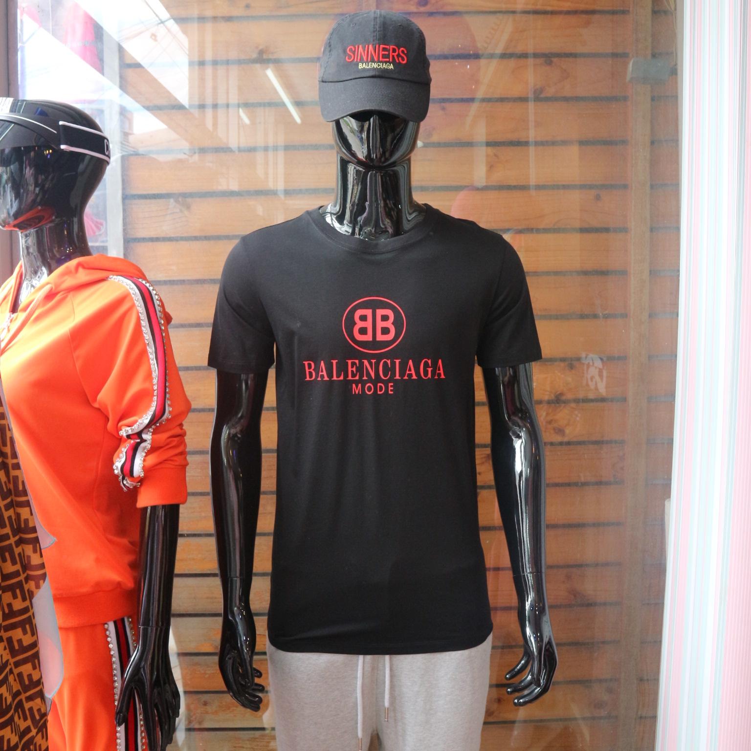 Balenciaga BB Balenciaga Mode Print Cotton T Shirt