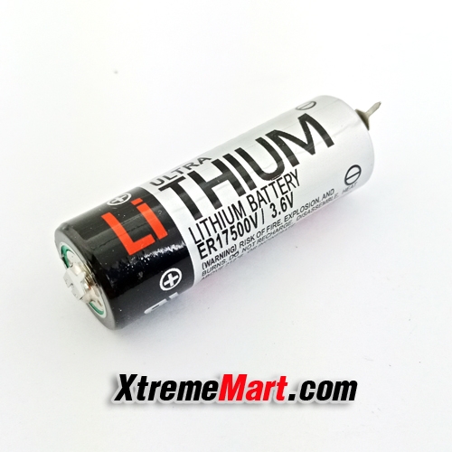 แบตเตอรี่ TOSHIBA ER17500V มีขา 3.6V 2700mAh Lithium PLC Industrial Battery w/2PIN-Black+Silver (ก้อนละ)