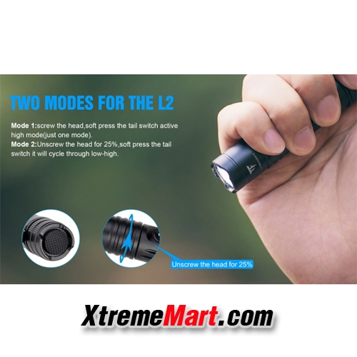 ไฟฉายขนาดเล็ก TrustFire L2 XPL HD LED 1000LM 2 Modes EDC Tactical Flashlight