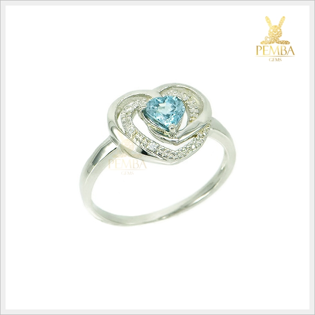 แหวนเพทายแท้ ดีไซน์รูปหัวใจสุดเก๋ ใส่ติดนิ้่วน่ารักๆ แหวนพลอยแท้