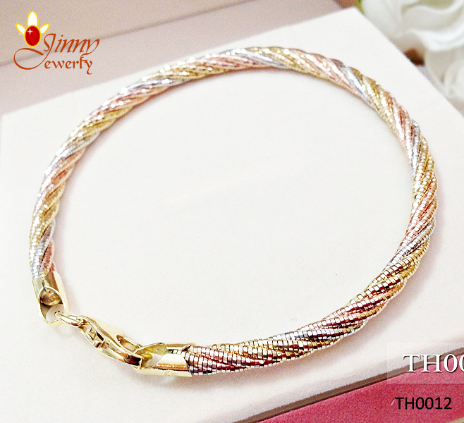 กำไลข้อมือ 3 กษัตริย์ ลายโอเมก้า Omeka 5 เกลียวตัดลาย (งานอิตาลี) 4.0 มิล