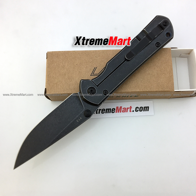 มีดพับ LAND รุ่น 913 (ล็อตใหม่ หมุดสีดำ) ใบมีดสแตนเลส ระบบ Frame Lock Stainless Steel Folding Knife (ด้ามดำ ใบดำ)