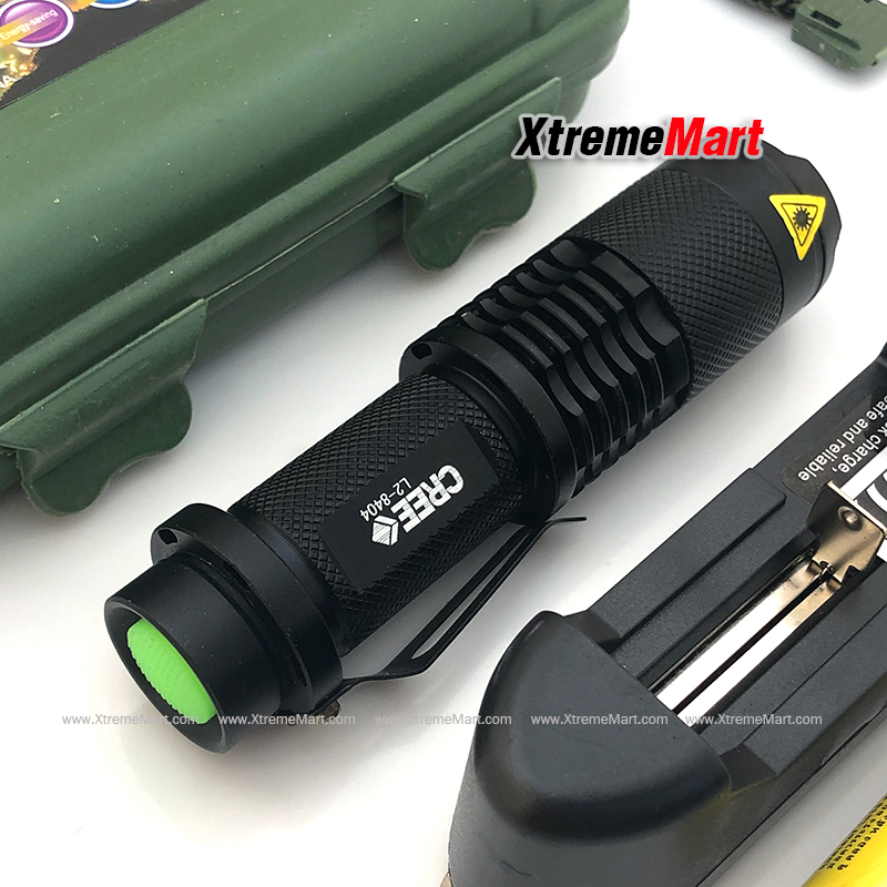 ไฟฉายแรงสูง LA&A รุ่น L2-8404 แสงสีขาว XM-L2 LED Zoom Flashlight (ชุดละ)