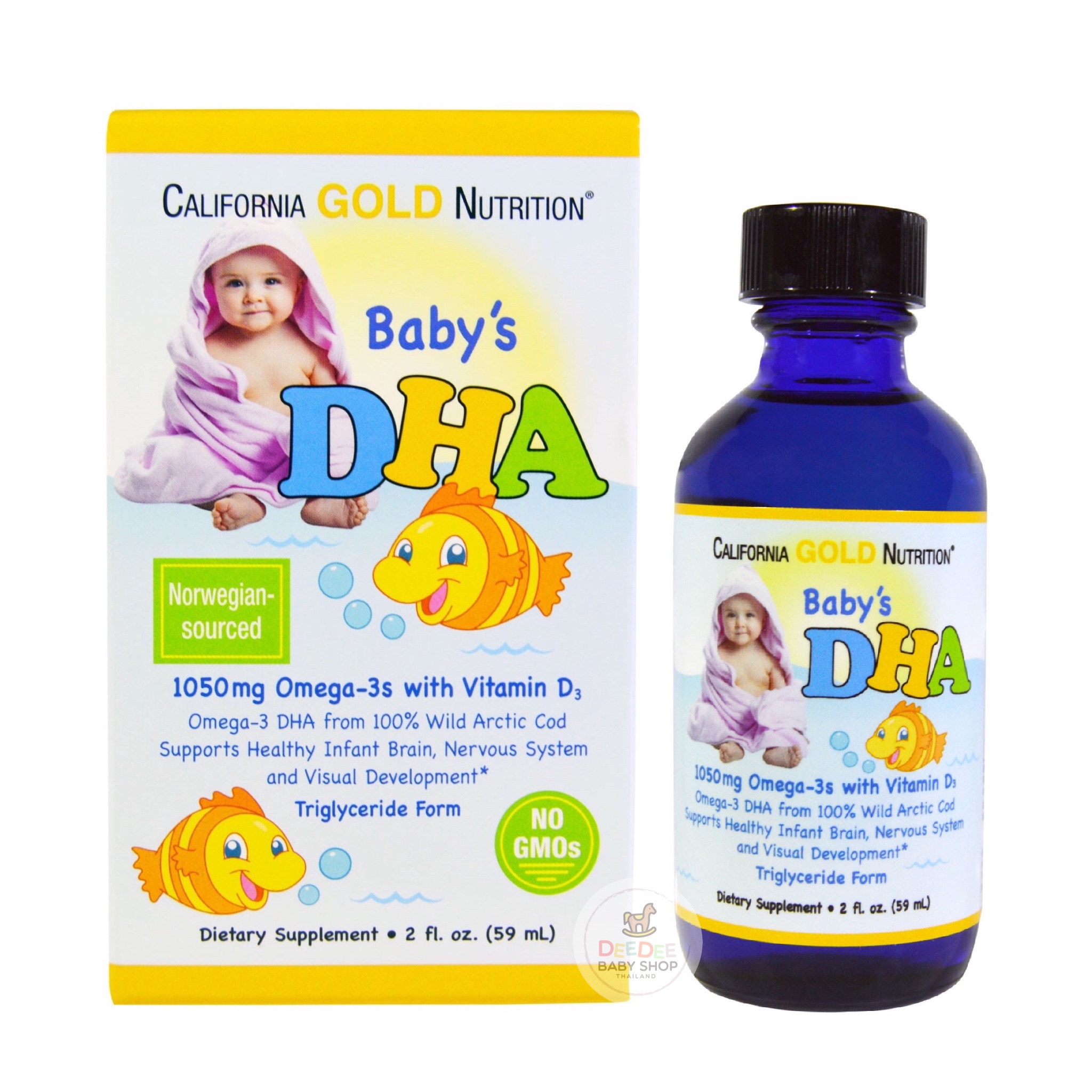 วิตามินเสริมแร่ธาตุ DHA สำหรับทารก California GOLD Baby's DHA, 1050 mg Omega-3s with Vitamin D3