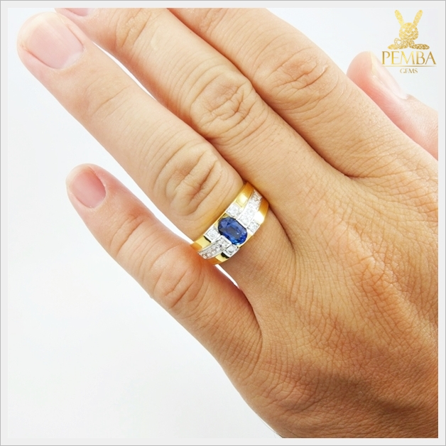 แหวนไพลินแท้ ทองแท้ เท่อย่างมีสไตล์ (สามารถสั่งทำได้ค่ะ)