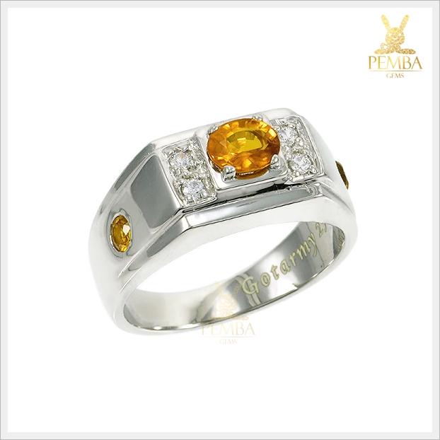 แหวนบุษราคัมแท้ สีน้ำทองสวยใส คัดพิเศษ เพิ่มความมั่นใจ แหวนพลอยแท้