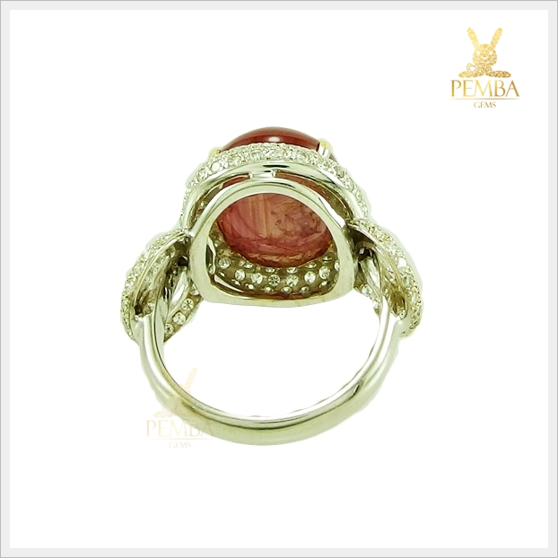 แหวนทับทิมหลังเบี้ย ทองแท้ เพชรแท้ ดีไซน์สวยเก๋(สามารถสั่งทำได้ค่ะ)