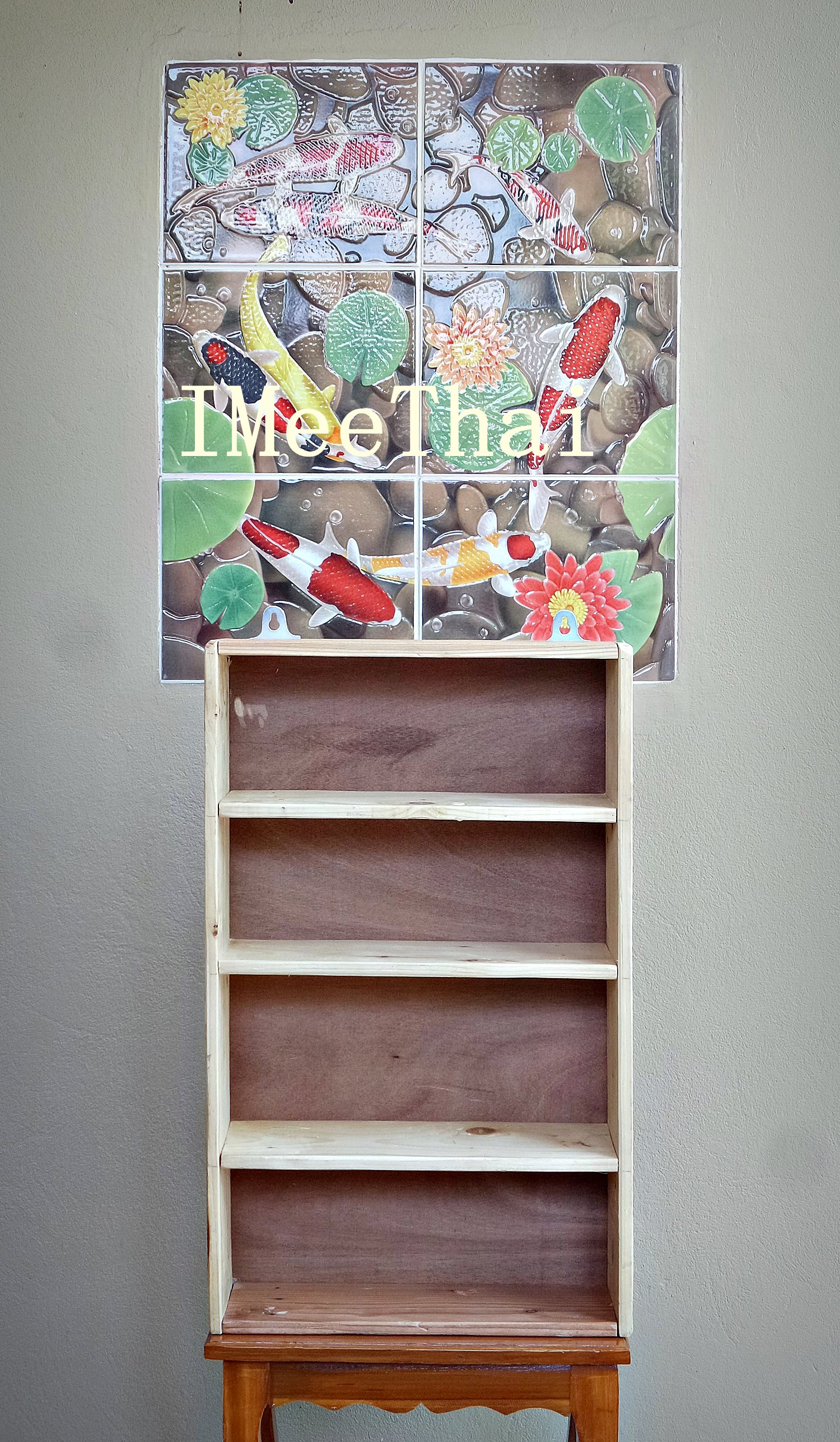 ชั้นตู้ไม้สน 4 ชั้น 23 นิ้ว ( วางพระบูชา / วางวัตถุมงคล / วางโมเดล / วางสิ่งของต่างๆ )