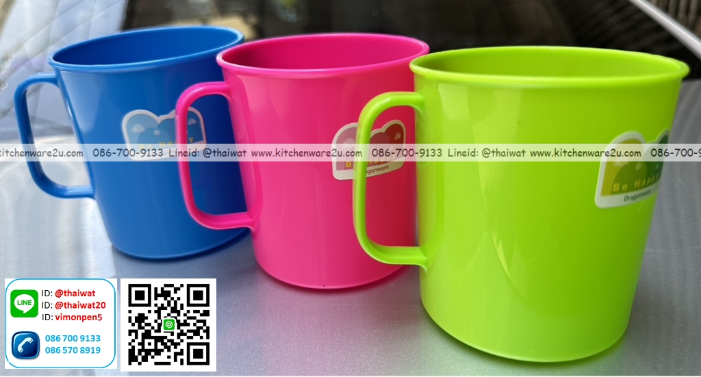 P06289 ถ้วยหู เกรดเอ สีหวาน (8*8*9 cm) No.9843 (ราคาส่งต่อ 1 โหล : 12 ใบ)