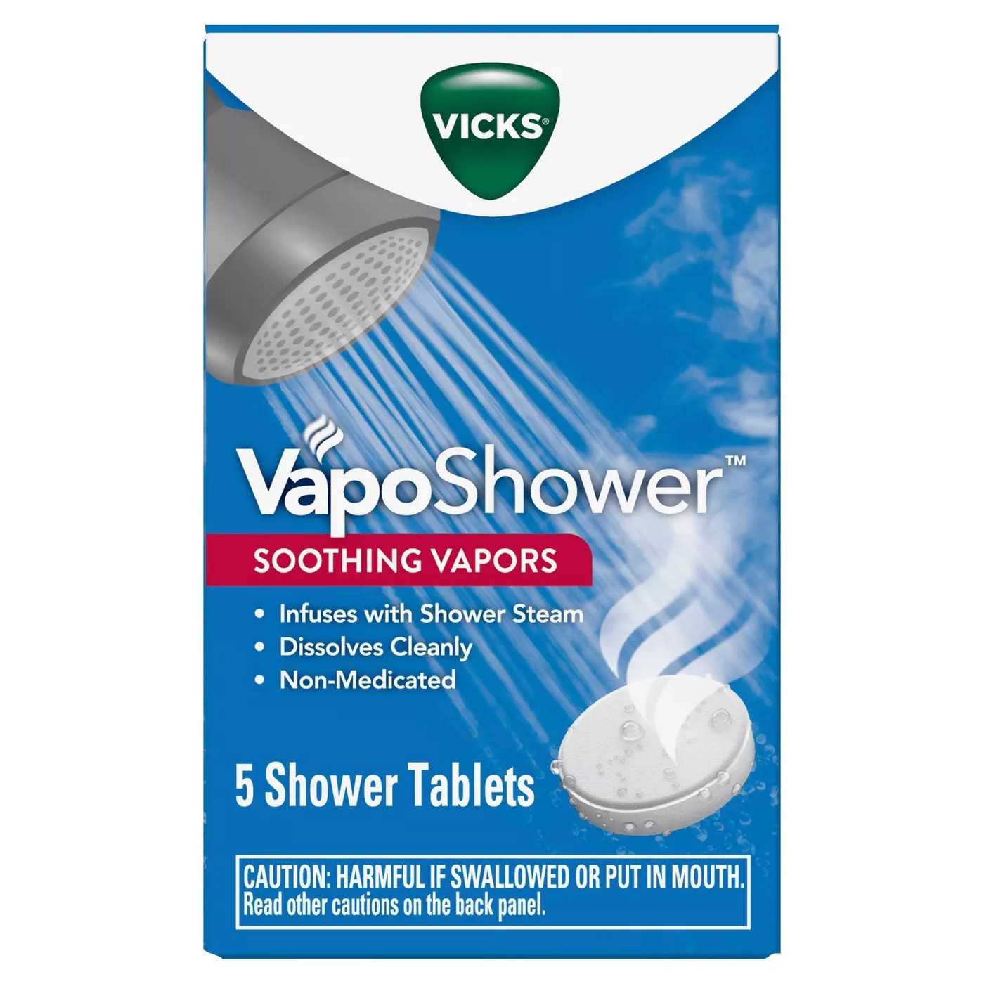 เม็ดไอระเหยคลายความตึงเครียด Vicks VapoShower Aromatherapy Soothing Vapos Tablets (5 Shower Tablets)