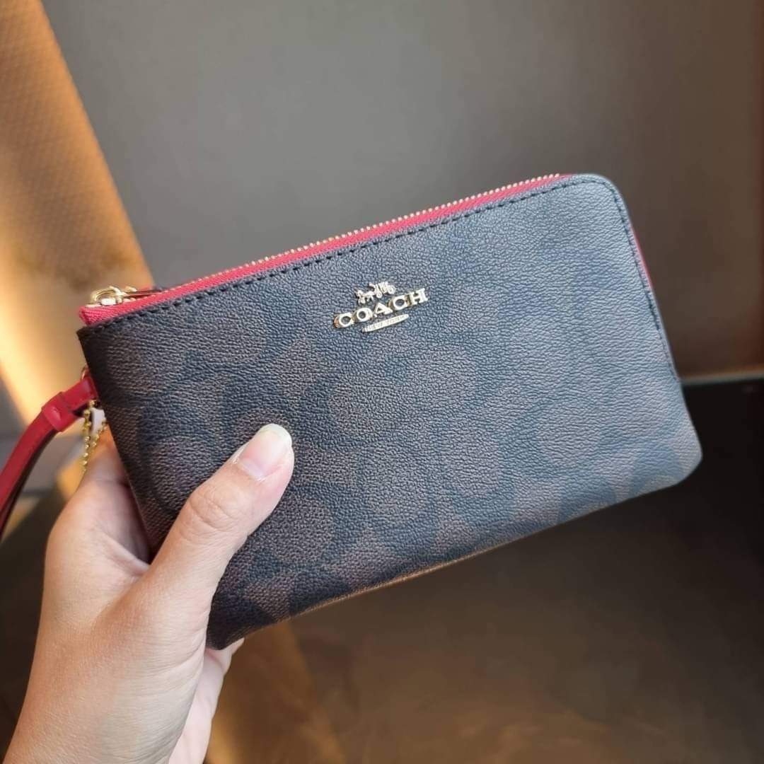 COACH F87591 DOUBLE CORNER ZIP WALLET (แอดไลน์ก่อนสั่งซื้อ)