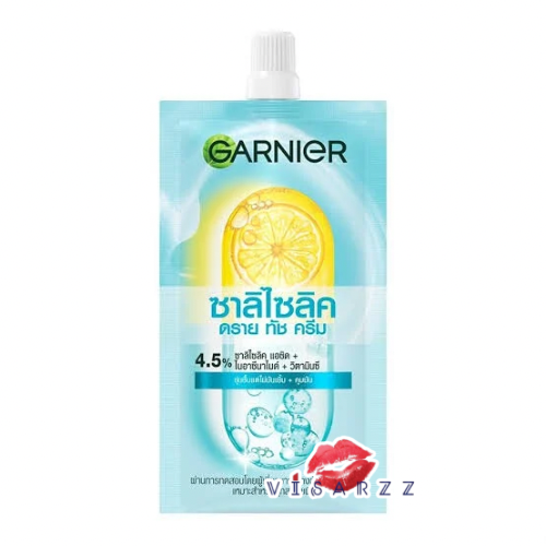 Garnier Salicylic Dry Touch Cream 7g การ์นิเย่ ซาลิไซลิค ดราย ทัช ครีม ลดโอกาสการเกิดสิวและควบคุมความมัน เนื้อครีมแบบโมจิครีมที่ให้ความชุ่มชื้นยาวนาน เหมาะสำหรับผู้ที่มีผิวมันและมีปัญหาสิวอุดตันง่าย