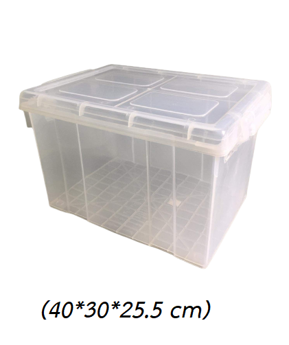 P12271 กล่องเอนกประสงค์ หูล๊อค (40*30*25.5 cm) สีขาว เกรดเอ No.7044 ราคาขายส่งต่อ 1 โหล : 12 ใบ: เฉลี่ย 125 บต่อใบ