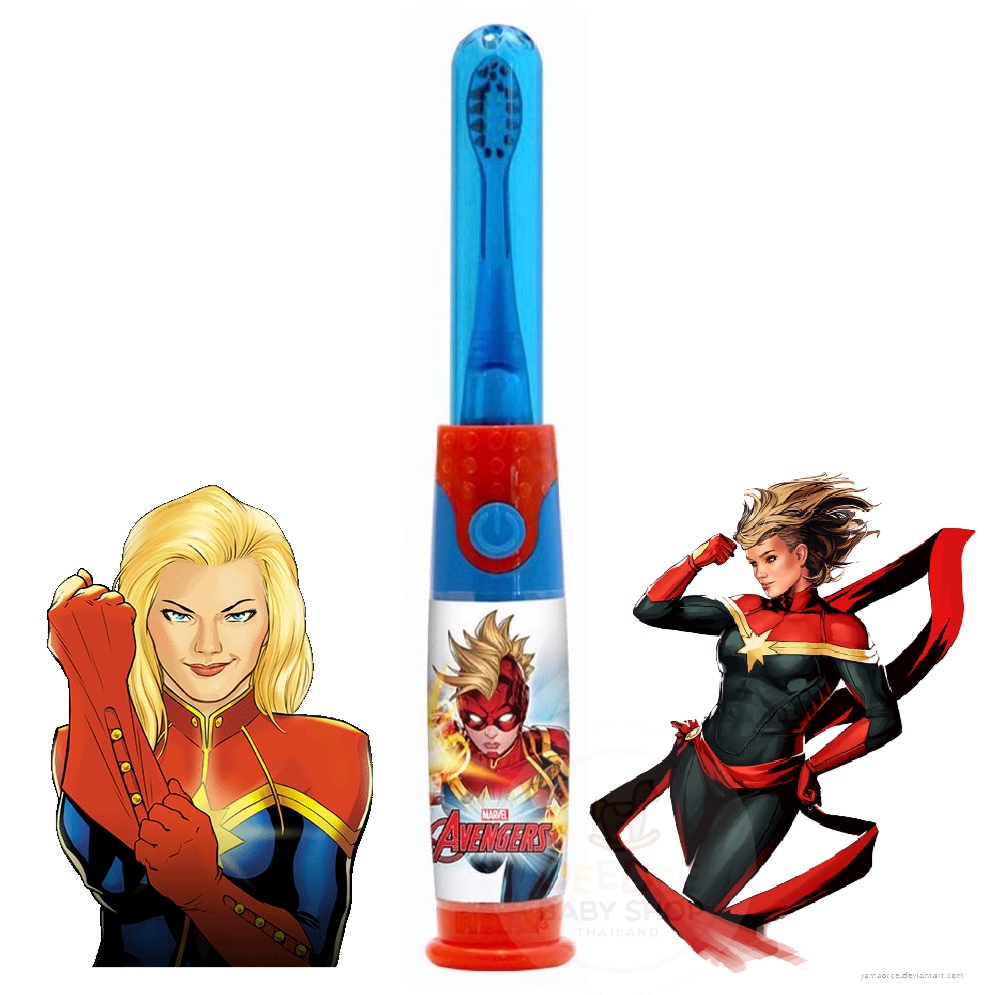 แปรงสีฟันพร้อมแสงไฟและเสียงดนตรี FireFly Avengers Captain Marvel Light & Sound Effect Toothbrush
