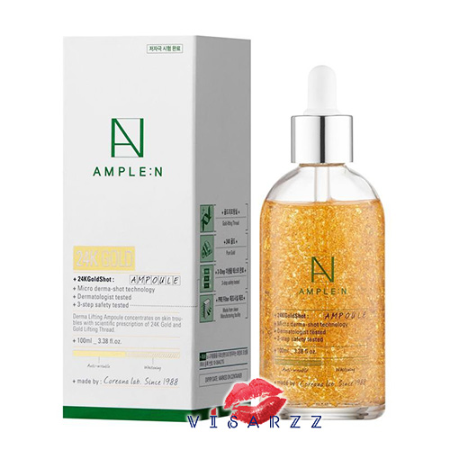 Coreana Ample N 24K Gold Shot Ampoule 100mL โคเรียน่า โกลด์ช็อต เซรั่มผสมทองคำคืนความอ่อนเยาว์ให้ผิวคุณ