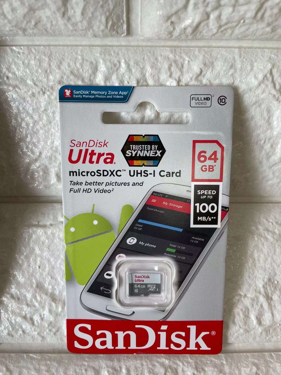 SanDisk Ultra MicroSDXC ความเร็ว 100MB/s ความจุ 64GB Class10 (SDSQUNR-064G-GN3MN, Micro SD)