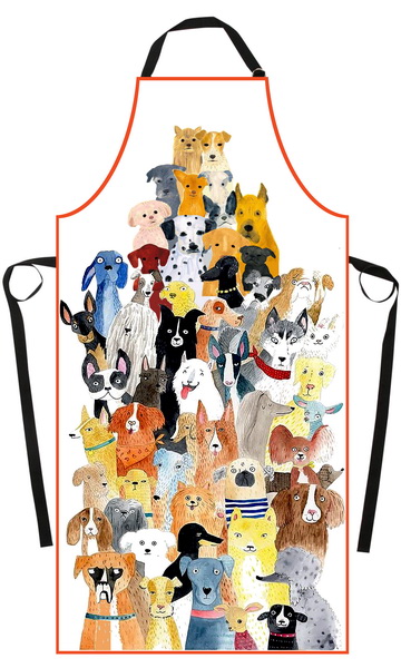 BKK Dog Print Waterproof Aprons White