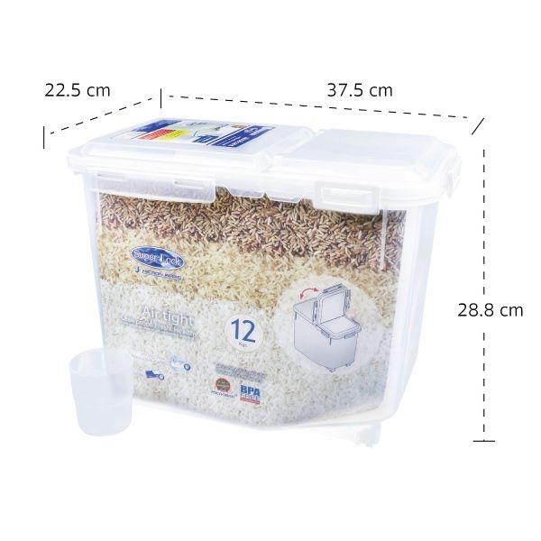 P10618 กล่อง Superlock 12 ลิตร (22.5*37.5*28.8 cm) No.6043 ราคาส่งต่อ 12 ใบ: 200 บต่อใบ