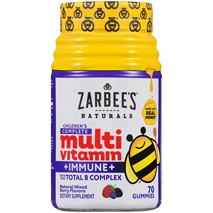 วิตามินรวมชนิดกัมมี่สำหรับเด็ก Zarbee’s Naturals Children’s COMPLETE Multivitamin +IMMUNE+ with our Total B Complex