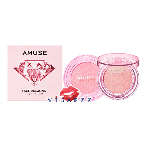 Amuse Face Diamond 4.7g # Pink Diamond ไฮไลท์น้องวอนยอง บลัชออนไฮไลท์ เนื้อกลิตเตอร์ชิมเมอร์สีทอง เนื้อ Jelly Powder