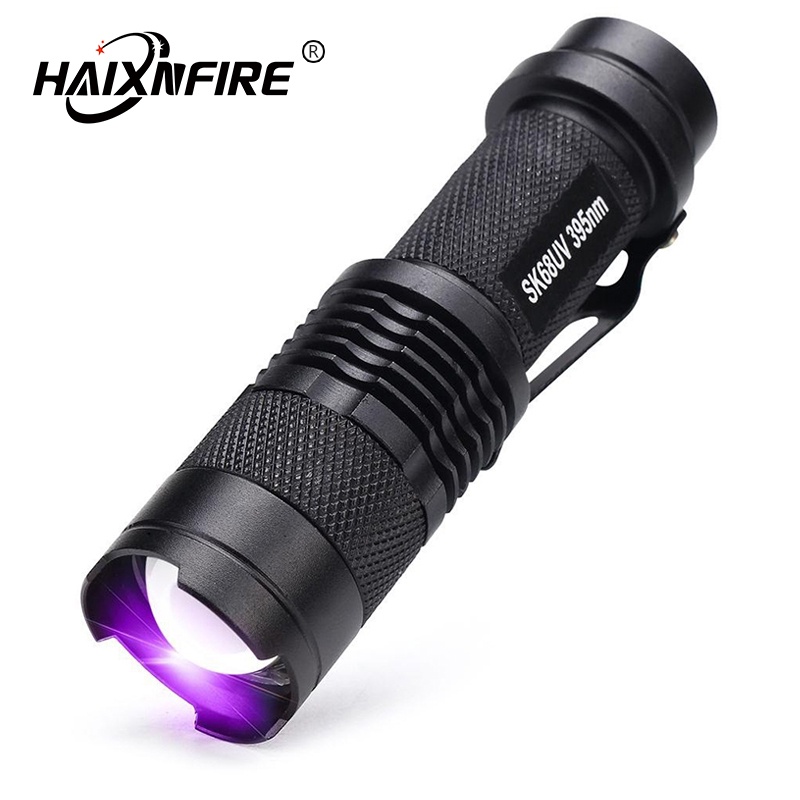 ไฟฉาย mini UV Haixnfire รุ่น SK68 UV 395nm flashlight ซูมได้