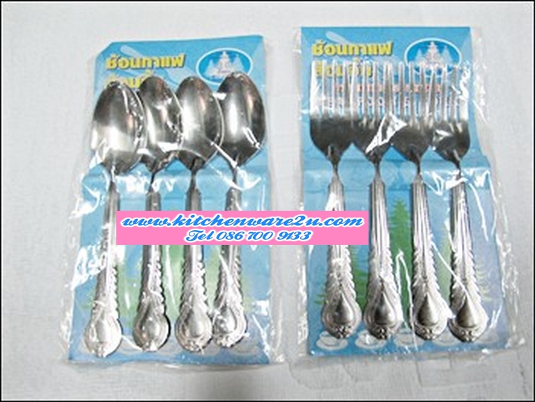 P08386 ส้อมจิ้มผลไม้สแตนเลส แพค 4 อัน TP-101 ราคาส่งต่อ 50 โหล: 600 แพค: เฉลี่ย 7 บ/แพค (ขายส่งยกมัด ยกลัง)