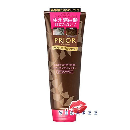 (สีน้ำตาลเข้ม Dark Brown) Shiseido Prior Color Conditioner 230g ครีมนวดเปลี่ยนสีผมสูตรธรรมชาติ ไร้สารเคมี ไม่ใช่ครีมเปลี่ยนสีผม ช่วยเติมสีให้ผม
