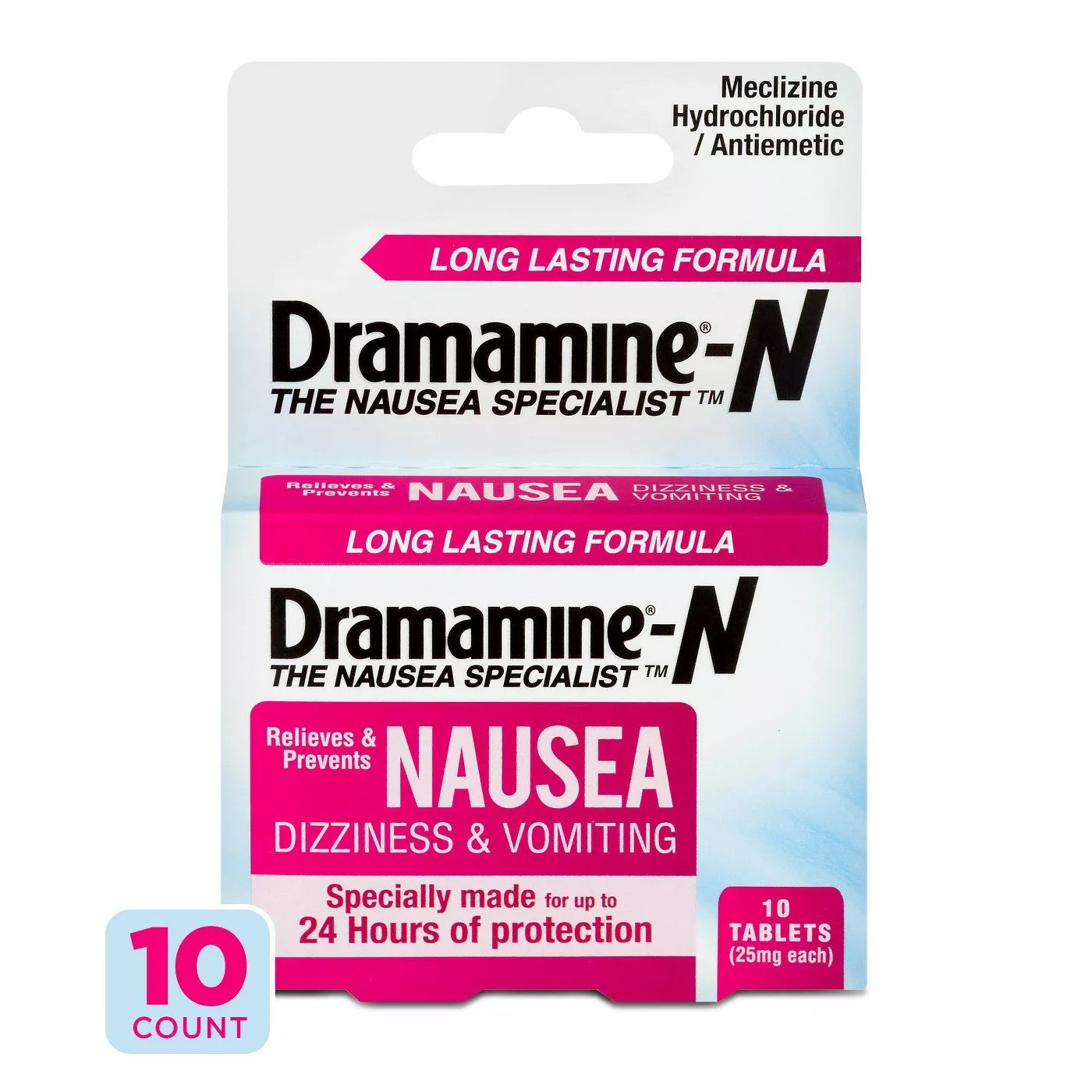 ยาบรรเทาอาการเคลื่อนไส้วิงเวียนและอาเจียน Dramamine-N Nausea Long Lasting Dizziness & Vomiting Relief