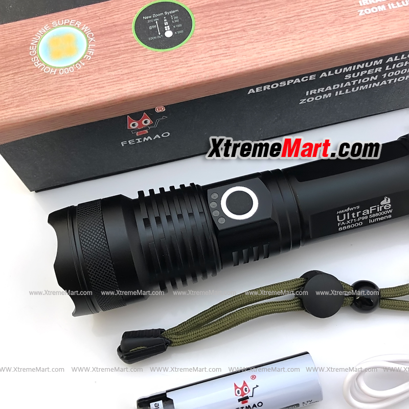 ชุดเซตไฟฉายซูม Ultrafire FA-X71-P99 หลอด P90 2000LM แสงขาว 5 โหมด LED Zoom Flashlight (ชุดละ)