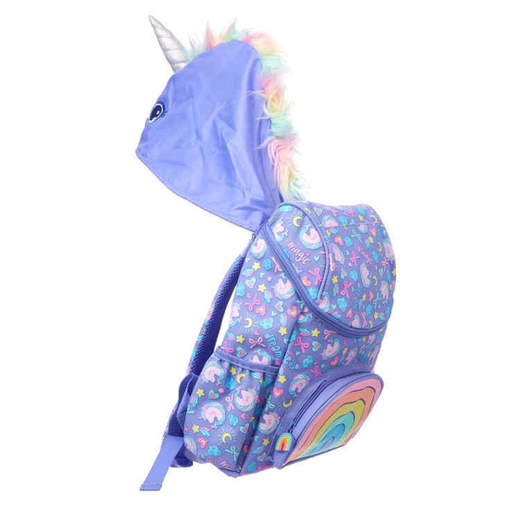 กระเป๋าเป้สะพายหลังพร้อมฮู้ดกันฝนสำหรับเด็ก Smiggle Hoodie Junior Backpack (Lilac)