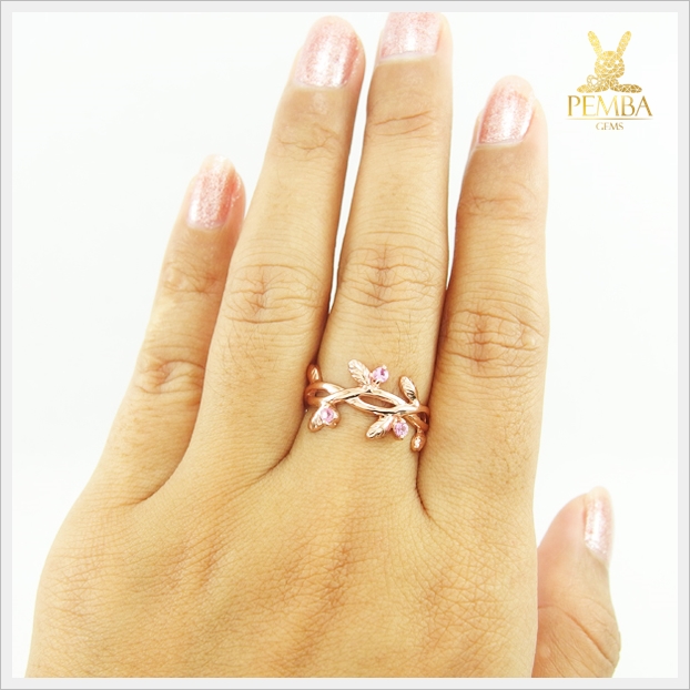 แหวนพิงค์แซฟไฟร์แท้ พิงค์โกลด์ สวยเก๋ น่าสวมใส่ (สนใจสอบถามราคา)